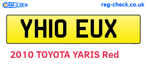 YH10EUX are the vehicle registration plates.