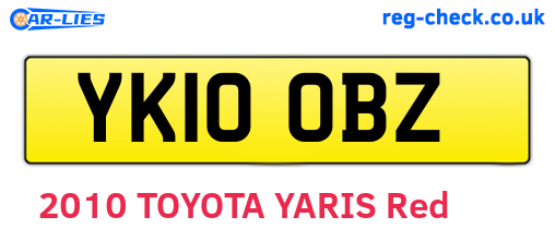 YK10OBZ are the vehicle registration plates.