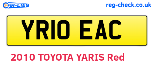 YR10EAC are the vehicle registration plates.