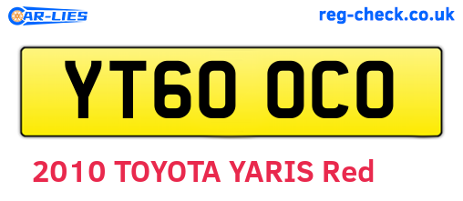YT60OCO are the vehicle registration plates.