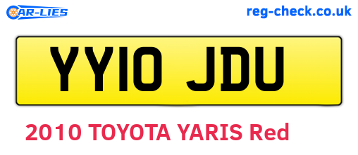YY10JDU are the vehicle registration plates.