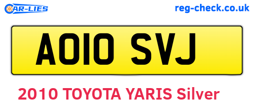 AO10SVJ are the vehicle registration plates.