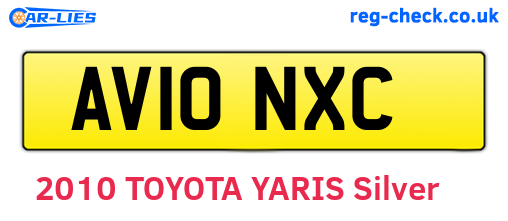 AV10NXC are the vehicle registration plates.