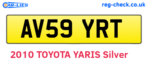 AV59YRT are the vehicle registration plates.