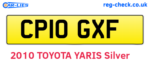 CP10GXF are the vehicle registration plates.