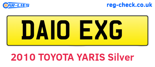 DA10EXG are the vehicle registration plates.