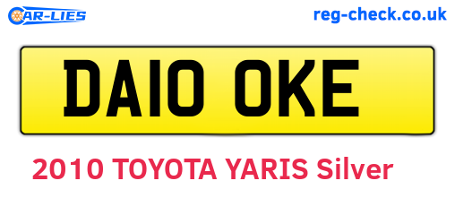 DA10OKE are the vehicle registration plates.
