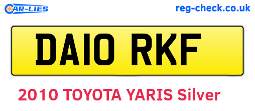 DA10RKF are the vehicle registration plates.