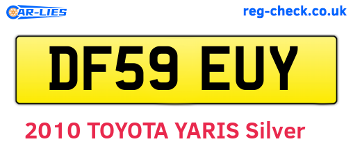 DF59EUY are the vehicle registration plates.