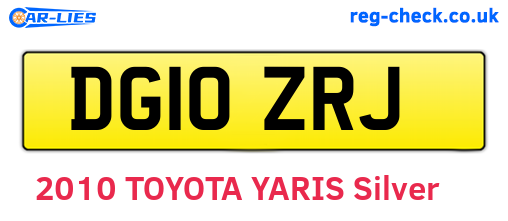 DG10ZRJ are the vehicle registration plates.