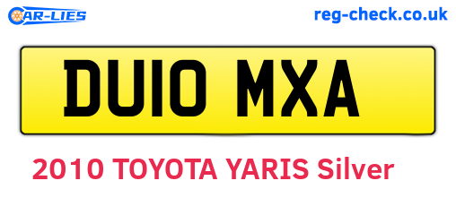 DU10MXA are the vehicle registration plates.
