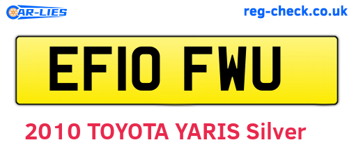 EF10FWU are the vehicle registration plates.