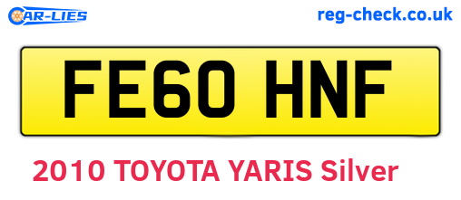 FE60HNF are the vehicle registration plates.