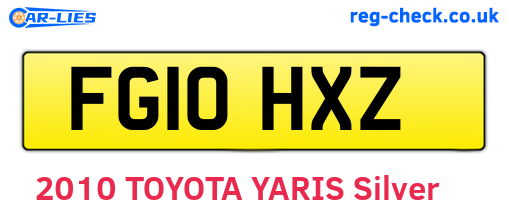 FG10HXZ are the vehicle registration plates.
