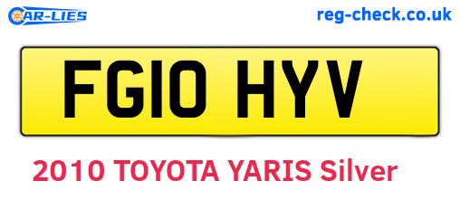 FG10HYV are the vehicle registration plates.