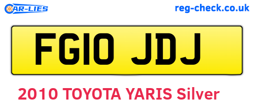 FG10JDJ are the vehicle registration plates.