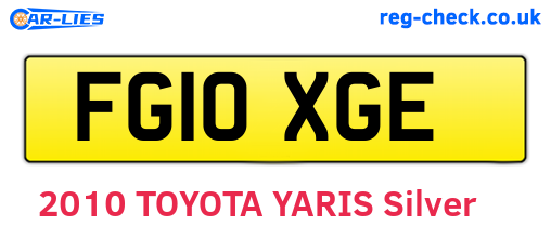 FG10XGE are the vehicle registration plates.