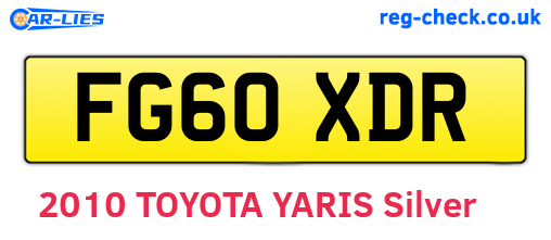 FG60XDR are the vehicle registration plates.