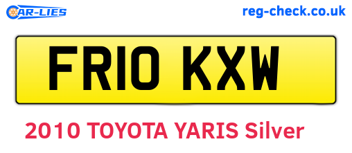 FR10KXW are the vehicle registration plates.