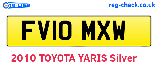 FV10MXW are the vehicle registration plates.
