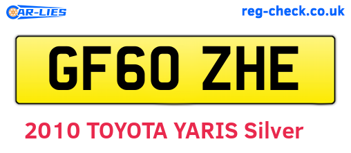 GF60ZHE are the vehicle registration plates.