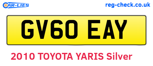 GV60EAY are the vehicle registration plates.