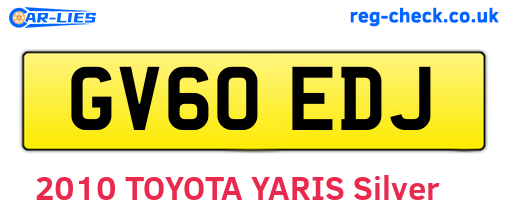 GV60EDJ are the vehicle registration plates.