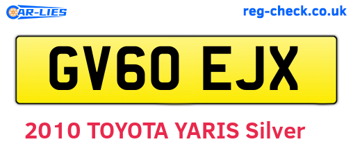 GV60EJX are the vehicle registration plates.