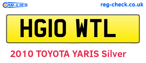 HG10WTL are the vehicle registration plates.