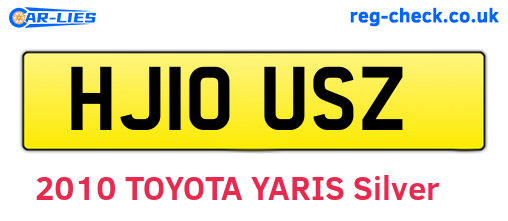 HJ10USZ are the vehicle registration plates.