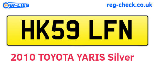 HK59LFN are the vehicle registration plates.