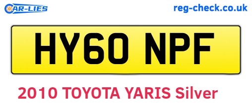 HY60NPF are the vehicle registration plates.