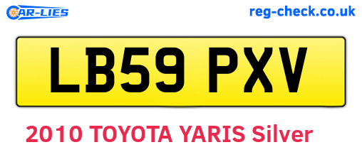 LB59PXV are the vehicle registration plates.