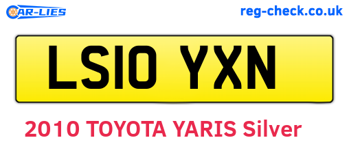 LS10YXN are the vehicle registration plates.