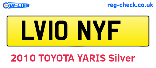 LV10NYF are the vehicle registration plates.