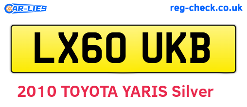 LX60UKB are the vehicle registration plates.
