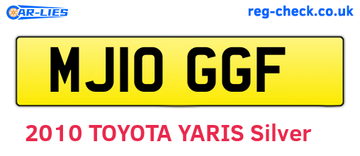MJ10GGF are the vehicle registration plates.