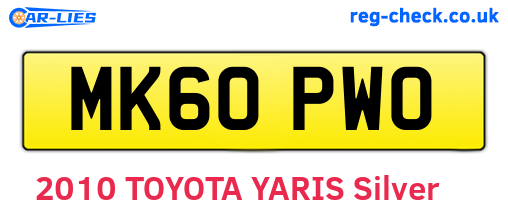 MK60PWO are the vehicle registration plates.