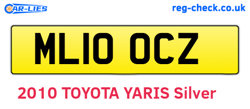ML10OCZ are the vehicle registration plates.