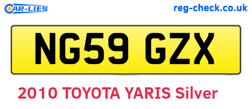 NG59GZX are the vehicle registration plates.