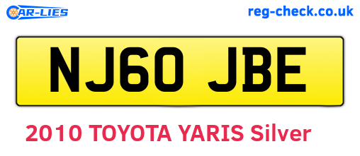 NJ60JBE are the vehicle registration plates.