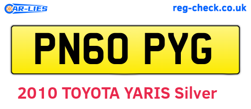 PN60PYG are the vehicle registration plates.