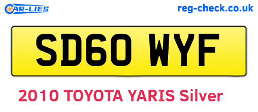 SD60WYF are the vehicle registration plates.