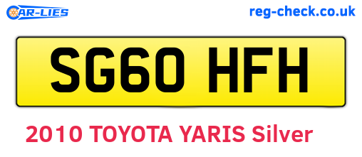 SG60HFH are the vehicle registration plates.