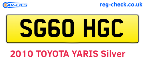 SG60HGC are the vehicle registration plates.