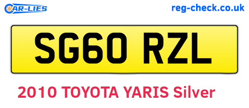 SG60RZL are the vehicle registration plates.
