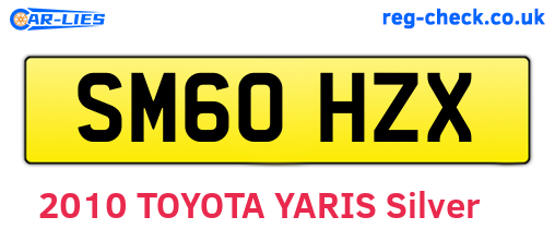 SM60HZX are the vehicle registration plates.