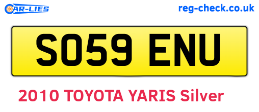 SO59ENU are the vehicle registration plates.