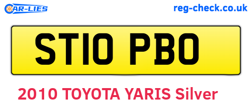 ST10PBO are the vehicle registration plates.