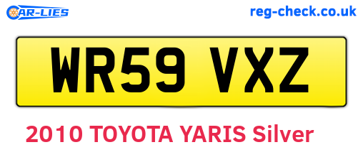 WR59VXZ are the vehicle registration plates.